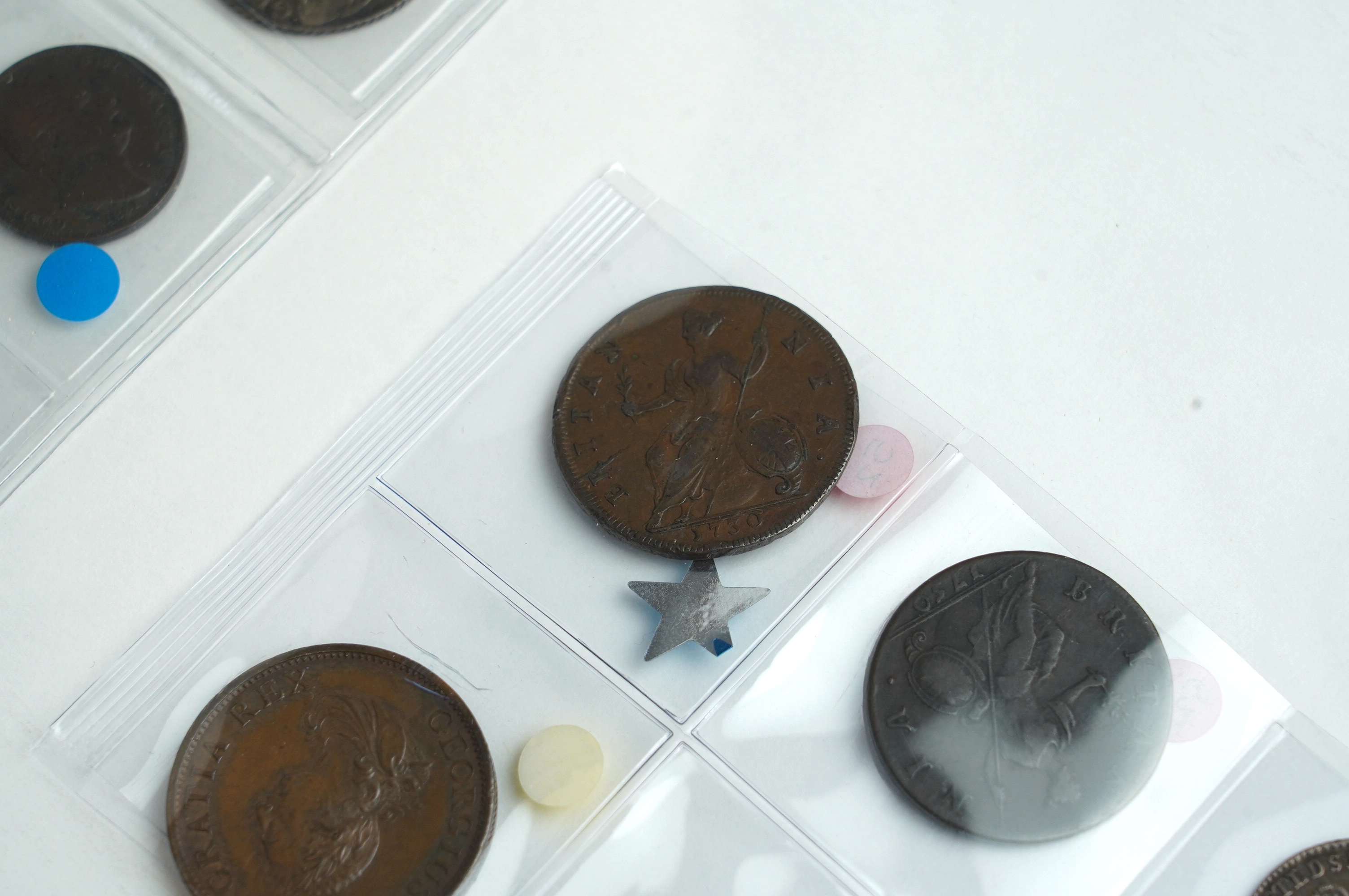 British coins, George II to William IV, crowns to farthings